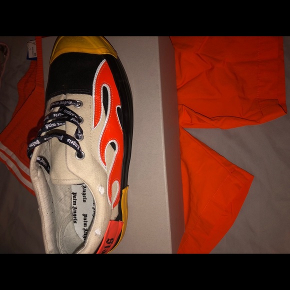 PALM ANGELS DISTRESSED FLAME TRAINERS SZ 40 (7)!! - Picture 7 of 9